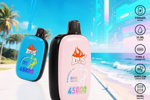 DE027 Einweg E-Zigarette 45000 Züge mit Vollbildschirm wiederaufladbar und einstellbarer Luftstrom ATVS Vape E-Zigaretten