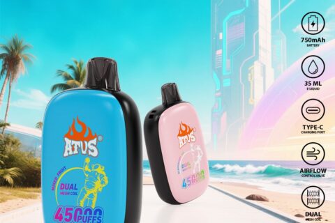 DE027 Einweg E-Zigarette 45000 Züge mit Vollbildschirm wiederaufladbar und einstellbarer Luftstrom ATVS Vape E-Zigaretten