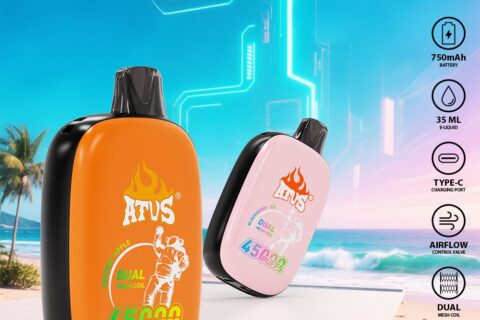 DE027 Einweg E-Zigarette 45000 Züge mit Vollbildschirm wiederaufladbar und einstellbarer Luftstrom ATVS Vape E-Zigaretten