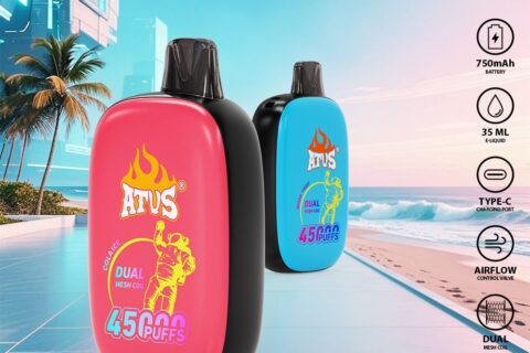 DE027 Einweg E-Zigarette 45000 Züge mit Vollbildschirm wiederaufladbar und einstellbarer Luftstrom ATVS Vape E-Zigaretten