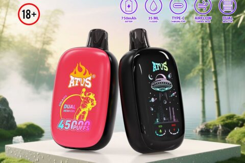 DE027 Einweg E-Zigarette 45000 Züge mit Vollbildschirm wiederaufladbar und einstellbarer Luftstrom ATVS Vape E-Zigaretten