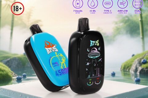 DE027 Einweg E-Zigarette 45000 Züge mit Vollbildschirm wiederaufladbar und einstellbarer Luftstrom ATVS Vape E-Zigaretten