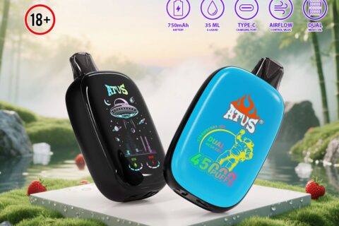 DE027 Einweg E-Zigarette 45000 Züge mit Vollbildschirm wiederaufladbar und einstellbarer Luftstrom ATVS Vape E-Zigaretten